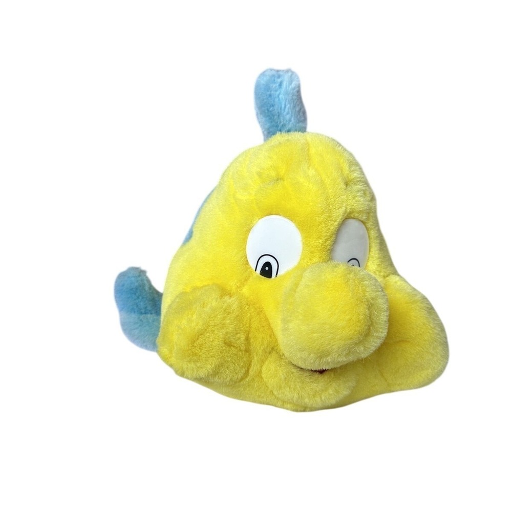 Walt Disney Co‎ Flounder Plush Toy Disney Little Mermaid Fish Stuffed Animal 12"